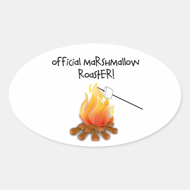 Offiziell Marshmallow Roaster Ovaler Aufkleber (Vorderseite)