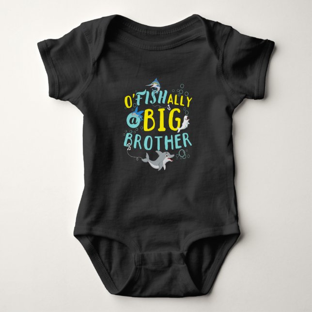 Offiziell - O'Fishally ein großer Bruder-Pun Baby Strampler (Vorderseite)