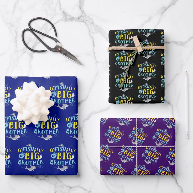 Offiziell - O'Fishally ein großer Bruder-Pun Geschenkpapier Set (Vorderseite)