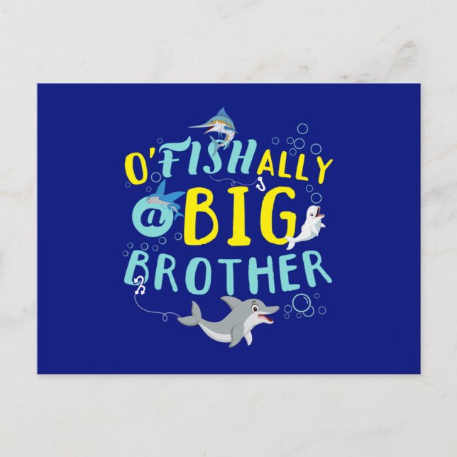 Offiziell - O'Fishally ein großer Bruder-Pun Postkarte (Vorderseite)