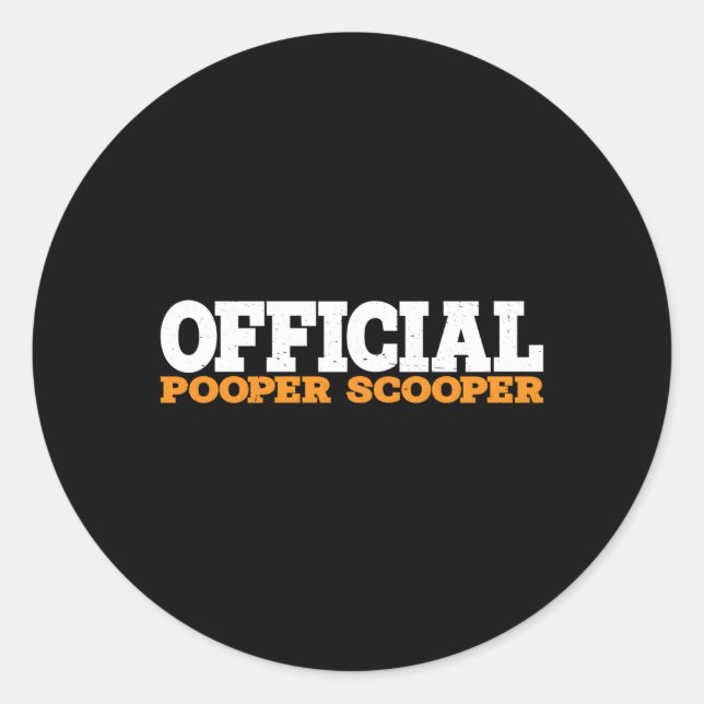 Offiziell Pooper Scooper— Runder Aufkleber (Vorderseite)