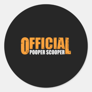 Offiziell Pooper Scooper— Runder Aufkleber