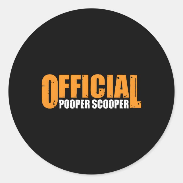 Offiziell Pooper Scooper— Runder Aufkleber (Vorderseite)
