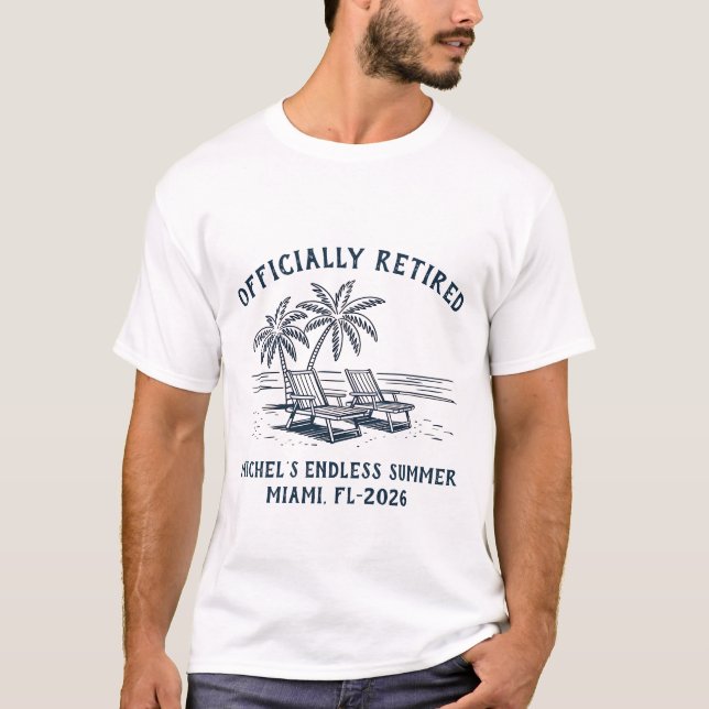 Offiziell renovierte Palm Tree Beach Sommerferien T-Shirt (Vorderseite)