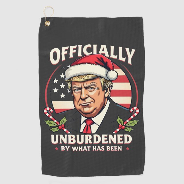 Offiziell unbelastet durch das, was Trump 47. Golfhandtuch (Vorderseite)