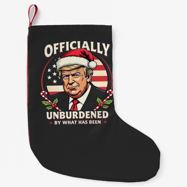 Offiziell unbelastet durch das, was Trump 47. Kleiner Weihnachtsstrumpf (Vorderseite)