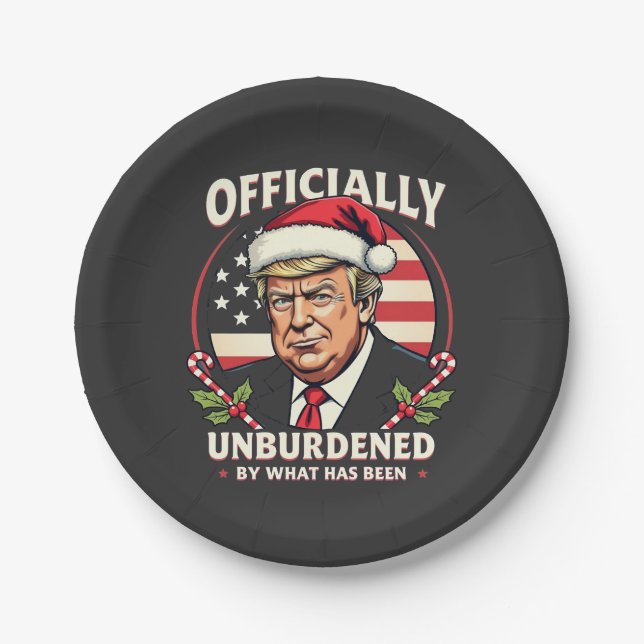 Offiziell unbelastet durch das, was Trump 47. Pappteller (Vorderseite)