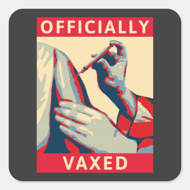 Offiziell vaxed quadratischer aufkleber (Vorderseite)