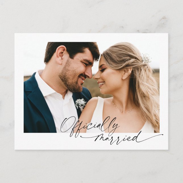 Offiziell Verheiratete Hochzeitskündigung Postkarte (Vorderseite)