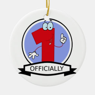 Offizielle 1 Birthday Banner Keramik Ornament