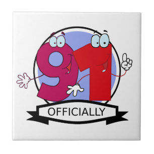 Offizielle 91 Birthday Banner Fliese