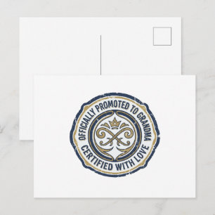 Offizielle Beförderung zur Oma-Ankündigung Postkarte