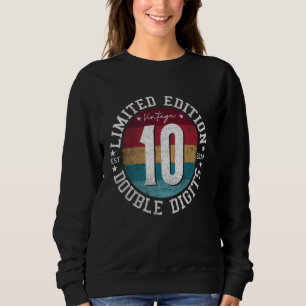 Offizielle doppelte Ziffern 10. Geburtstag 10 Jahr Sweatshirt