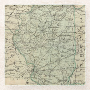 Offizielle Eisenbahnkarte von Illinois Glasuntersetzer