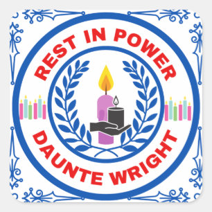 Offizielle Erholung im Power Daunte Wright Collect Quadratischer Aufkleber