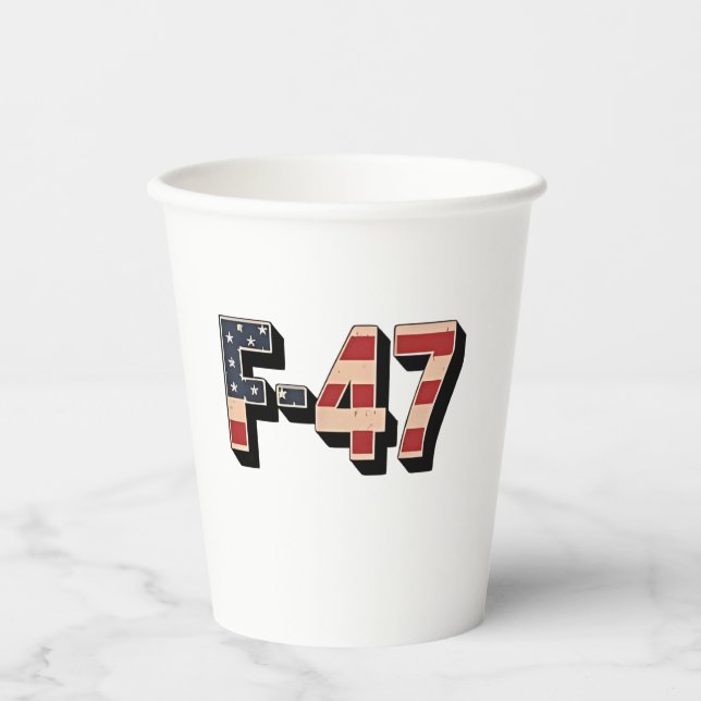 Offizielle F47 Maga Fighter Jet F-47 Jet Fighter A Pappbecher (Vorderseite)