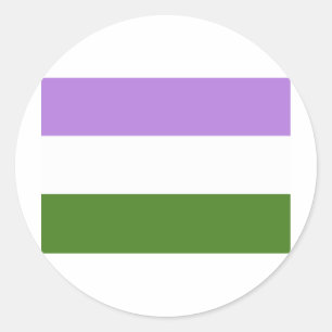 OFFIZIELLE GENDERQUEER STOLZ-FLAGGE RUNDER AUFKLEBER