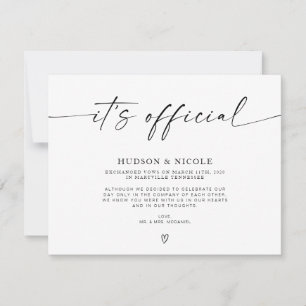 Offizielle Hochzeitsanzeige nach einer heimlichen  Ankündigung