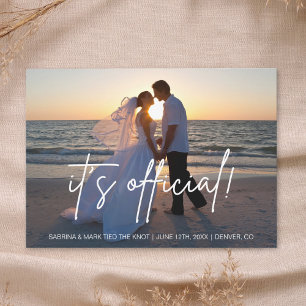 Offizielle Hochzeitsfoto-Elopement-Ankündigung Einladung