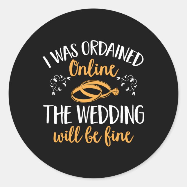 Offizielle Hochzeitstelle ordnet Online-Ehe Runder Aufkleber (Vorderseite)