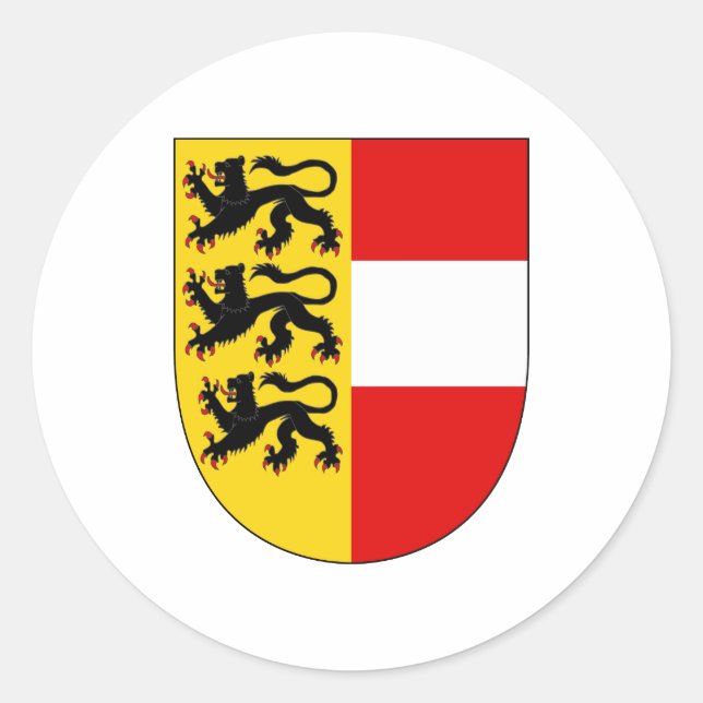 Offizielle Kärntner Wappen - Österreichisches Symb Runder Aufkleber (Vorderseite)