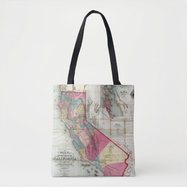 Offizielle Karte des Staat von Kalifornien Tasche (Vorderseite)