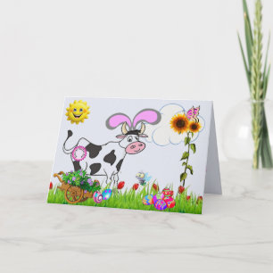 Offizielle Ostern-Kuh Feiertagskarte