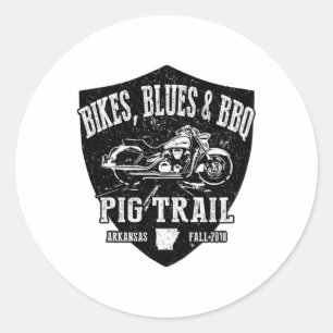 Offizielle Pig Trail Bikes Blues Grillen Motorrad Runder Aufkleber