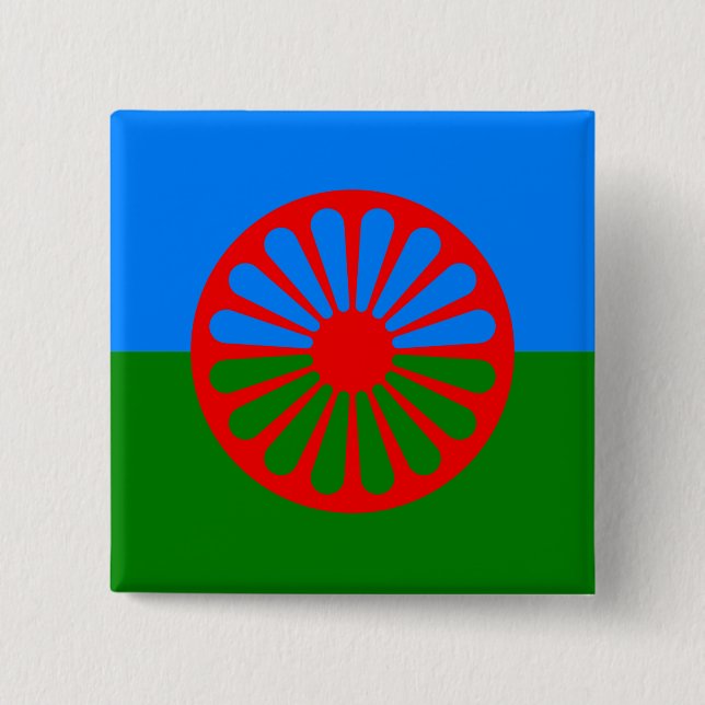Offizielle Romanische Sinti und Roma Button (Vorderseite)
