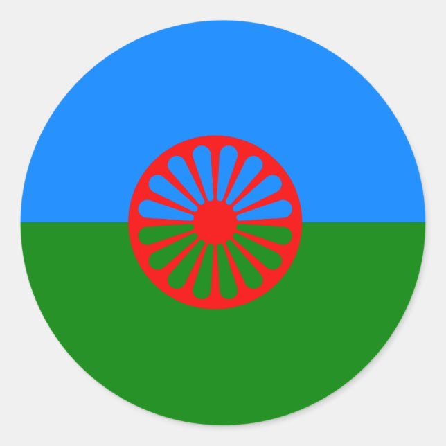 Offizielle Romany flag Runder Aufkleber (Vorderseite)