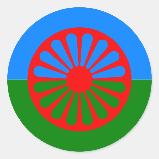 Offizielle Romany flag Runder Aufkleber (Vorderseite)