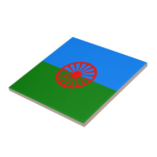 Offizielle Romany-Sinti und Romaflagge Fliese