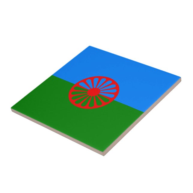 Offizielle Romany-Sinti und Romaflagge Fliese (Seite)