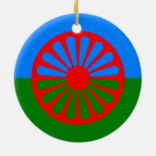 Offizielle Romany-Sinti und Romaflagge Keramik Ornament