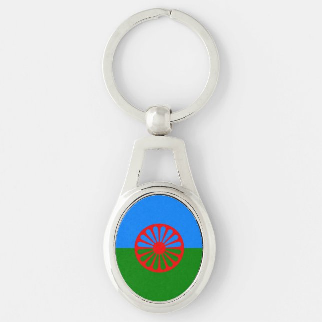 Offizielle Romany-Sinti und Romaflagge Schlüsselanhänger (Vorderseite)