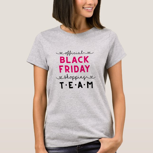 Offizielle schwarze Freitag-EinkaufsCrew T-Shirt (Vorderseite)