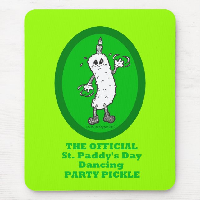 Offizielle St Patrick Tagestanzen-Party-Essiggurke Mousepad (Vorne)