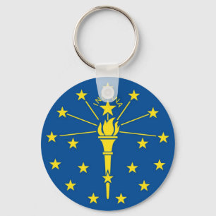 Offizielle Staatsflagge Indiana Schlüsselanhänger