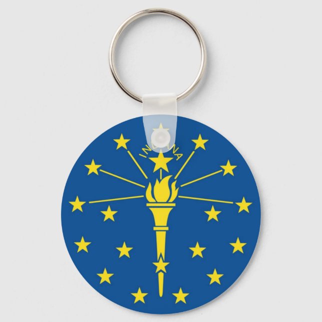 Offizielle Staatsflagge Indiana Schlüsselanhänger (Vorderseite)