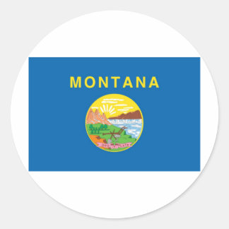 Offizielle Staatsflagge von Montana Runder Aufkleber