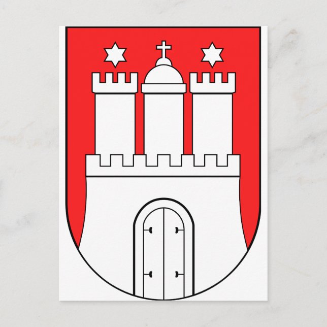 Offizielle Wappen Hamburg Symbol Postkarte (Vorderseite)