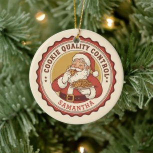 Offizielle Weihnachtsplätzchen-Qualitätskontrolle Keramik Ornament