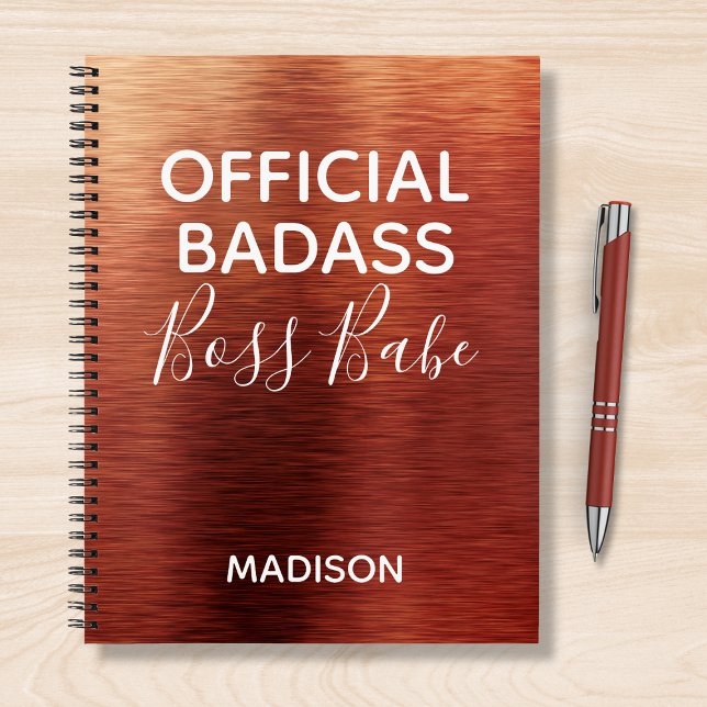 Offizieller Badass Boss Babe Metallic Kupfername Notizbuch (Von Creator hochgeladen)