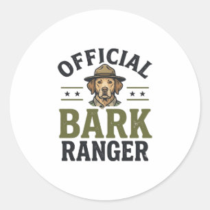 Offizieller Bark Ranger Hund Vintage Grafik_1 Runder Aufkleber