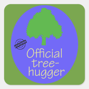 Offizieller Baum-Hugger Quadratischer Aufkleber
