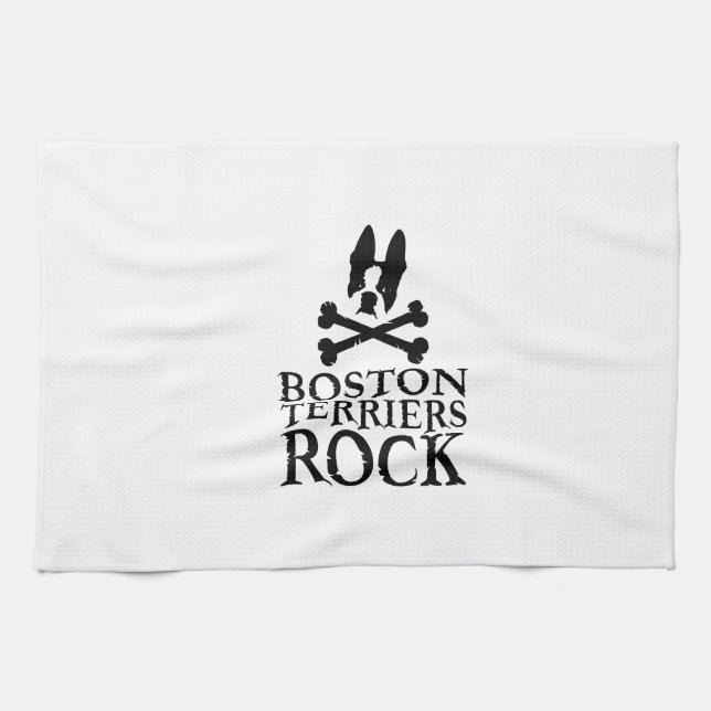 Offizieller Boston-Terrier-Felsen Merch Handtuch (Horizontal)