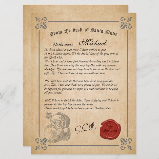 Offizieller Brief der Weihnachtskarte Einladung (Vorne/Hinten)