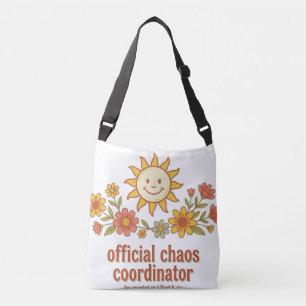 Offizieller Chaos-Koordinator Retro-Happy-Sun-Desi Tragetaschen Mit Langen Trägern
