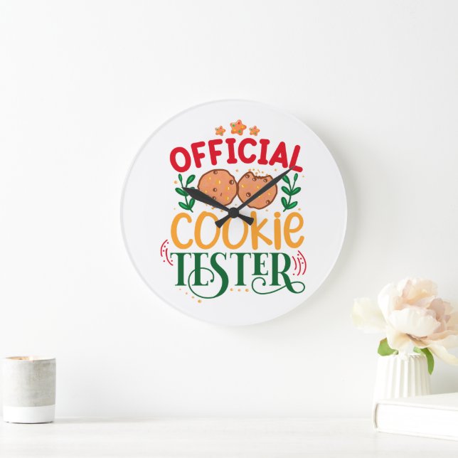 Offizieller Cookie Tester Große Wanduhr (Zuhause)