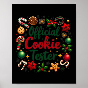 Offizieller Cookie-Tester Lustiges Weihnachts-Pärc Poster